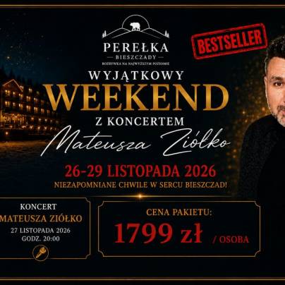 Wyjątkowy weekend z koncertem MATEUSZA ZIÓŁKO w Sercu Bieszczad